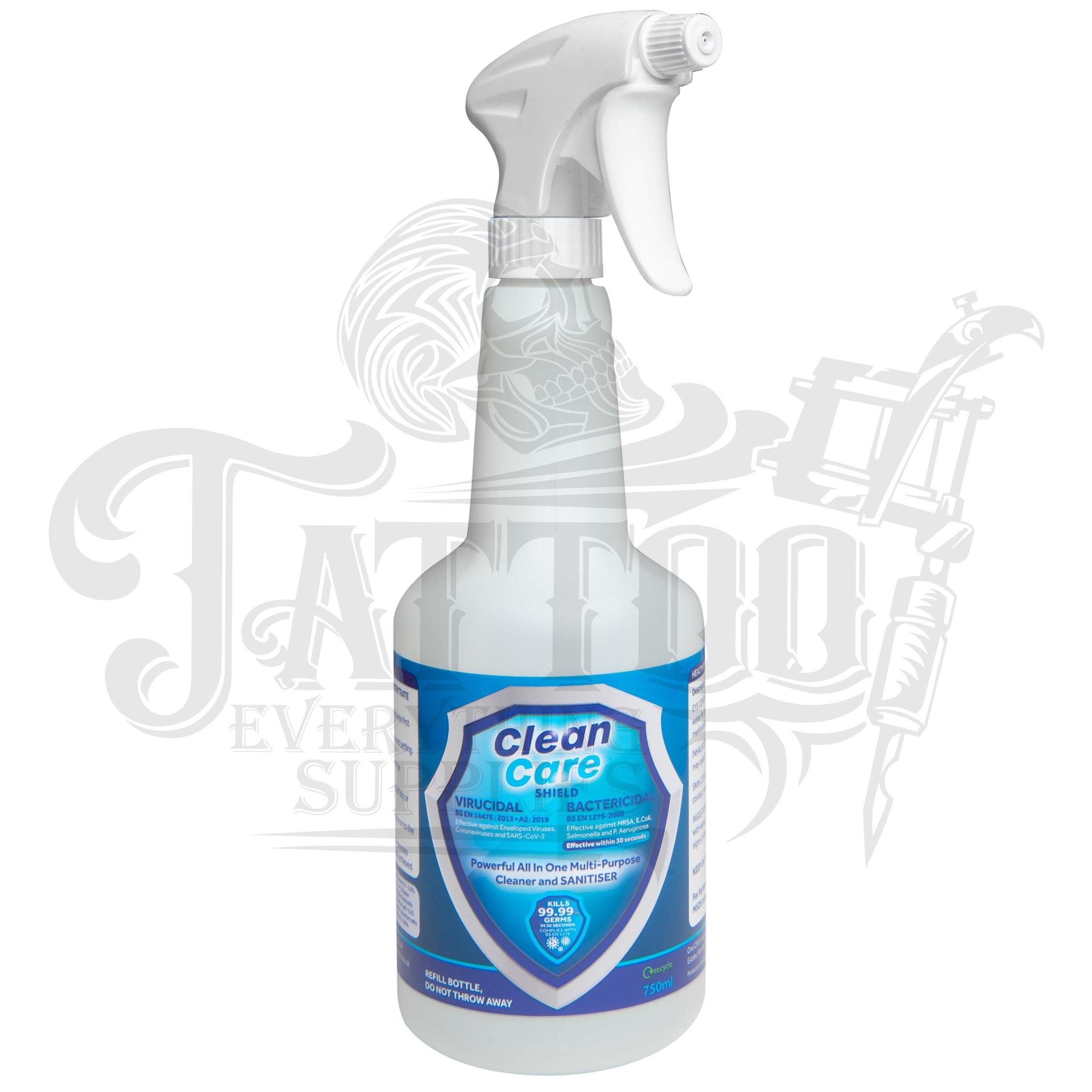 Clean Care Shield Cleaner & Sanitiser 750ml - Ready to use – Tattoo  Everything Supplies