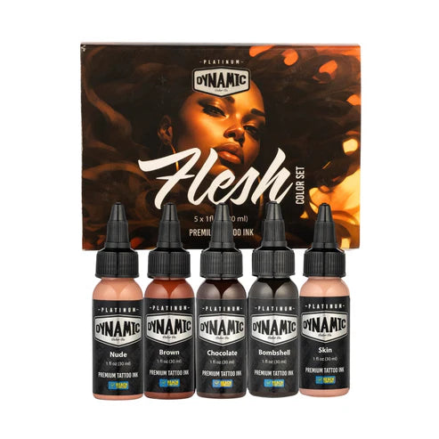 Dynamic Tattoo Ink Platinum Flesh 1oz 5 Set