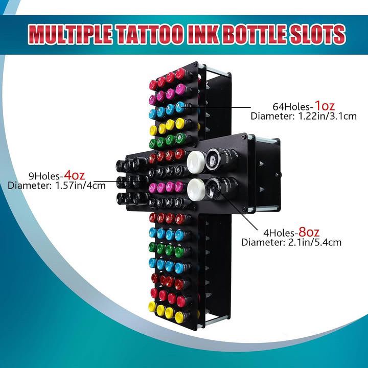 Tattoo Ink Wall Rack Display - Cross