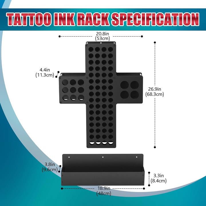 Tattoo Ink Wall Rack Display - Cross