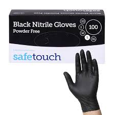 SAFETOUCH  Black Powder Free Nitrile Gloves WAS £12.50 PLUS VAT