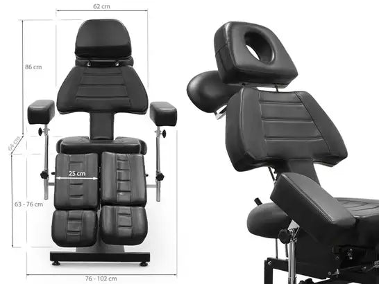 Hydraulic Split Leg Tattoo Chair/Couch in Black