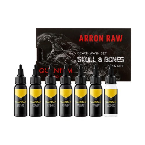 Quantum Ink - Aaron Raw Skull & Bones Gray Wash
