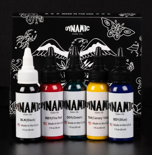 Dynamic Tattoo Ink Traditional 1oz 5 Colour Set