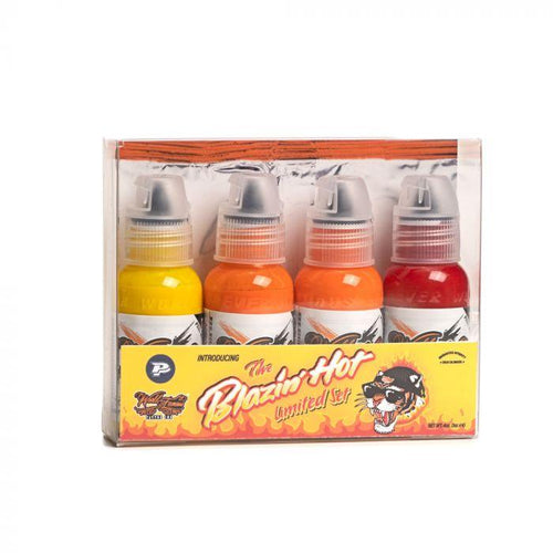 World Famous 4 Bottle Blazin' Hot Ink Set (1oz) -TattooINC Pty Ltd